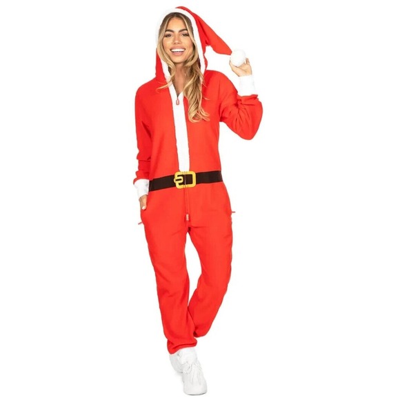 TIPSY ELVES SANTA CHRISTMAS‎ JUMPSUIT Unisex Size Medium  NEW   *FLAWS - Picture 1 of 7